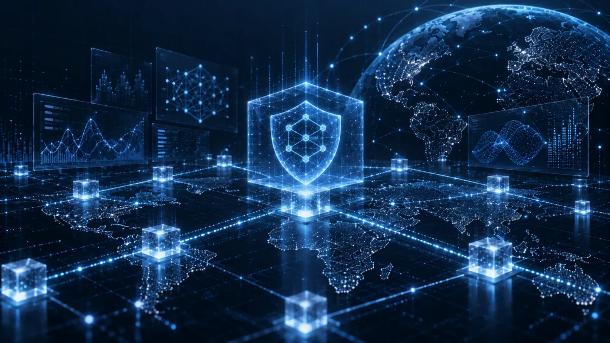 Protective shield positioned above a connected digital network